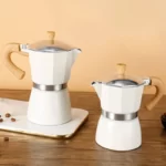 AliExpress Collection 150ml 300ml Vintage En Bois Poignée Espresso Maker Moka Pot Classique Italien Café Outils Cuisine Café 2