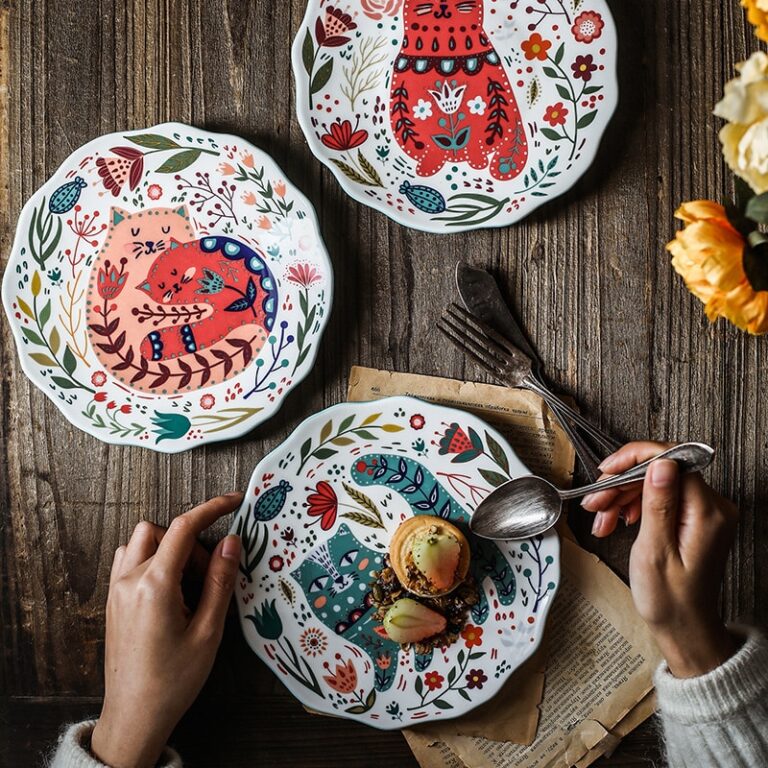 Assiette avec motif chat 1
