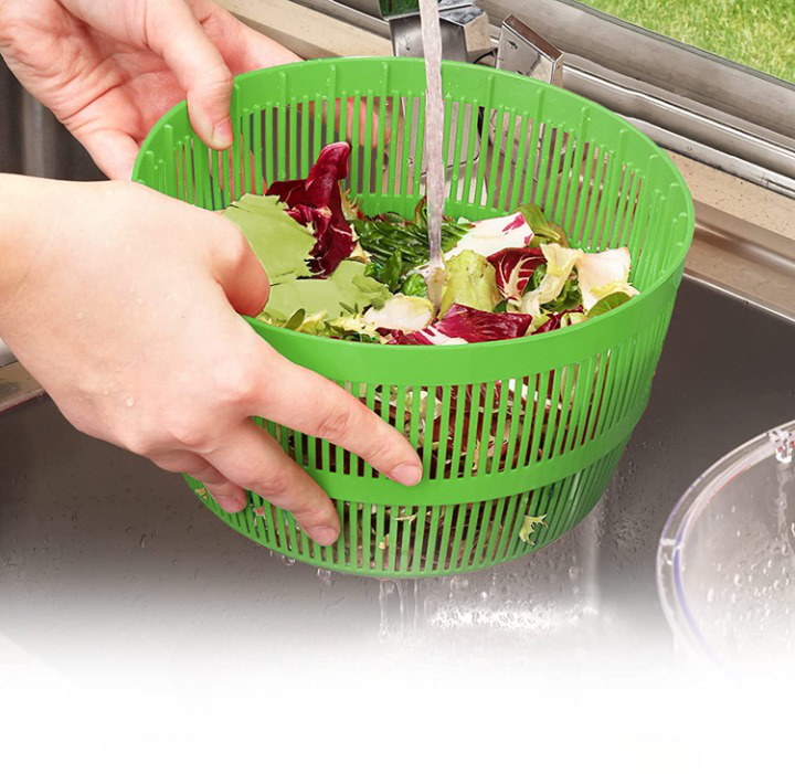 Essoreuse à salade manuelle pro 5 litres couvercle étanche pour 1 à 2  salades - Tom Press