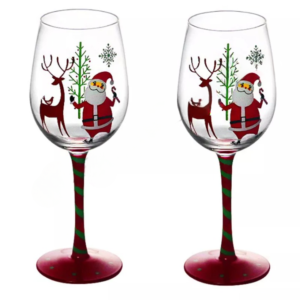 verre à vin de Noël