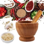 Ensemble de bol de broyage manuel en bois pour mortier et pilon, presse-ail, gingembre, Pot de broyeur d'épices, ensemble de pilon de mortier, outil de cuisine 8