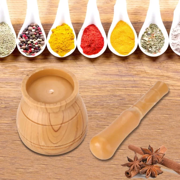 Ensemble de bol de broyage manuel en bois pour mortier et pilon, presse-ail, gingembre, Pot de broyeur d'épices, ensemble de pilon de mortier, outil de cuisine 4